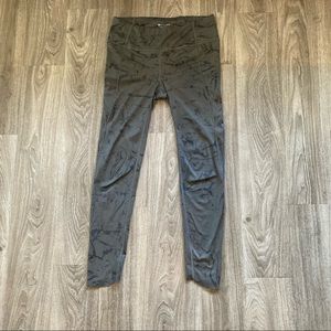 Athleta Laser Cut Green Leggings. S/T